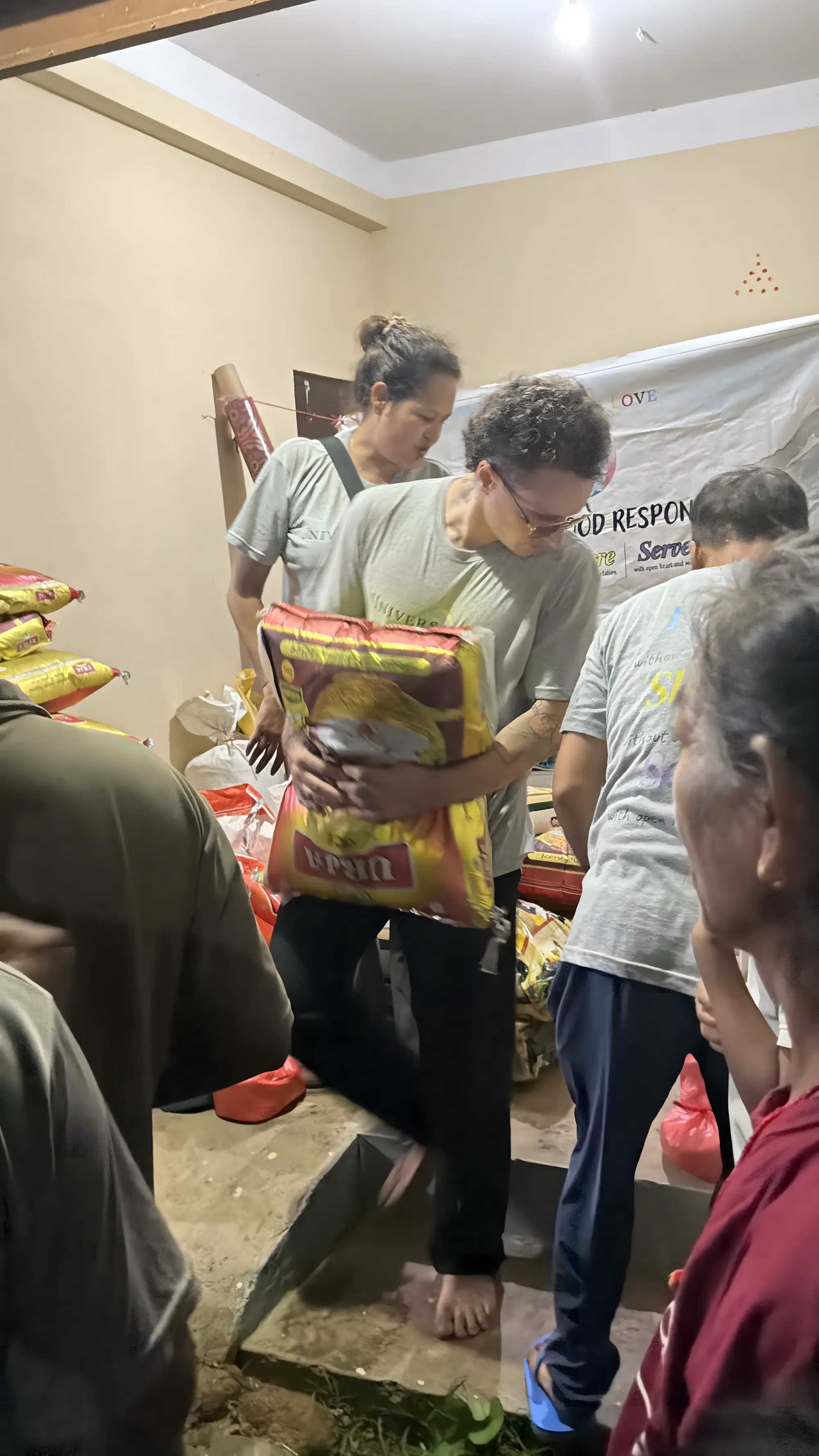 Carrying supplies for distribution