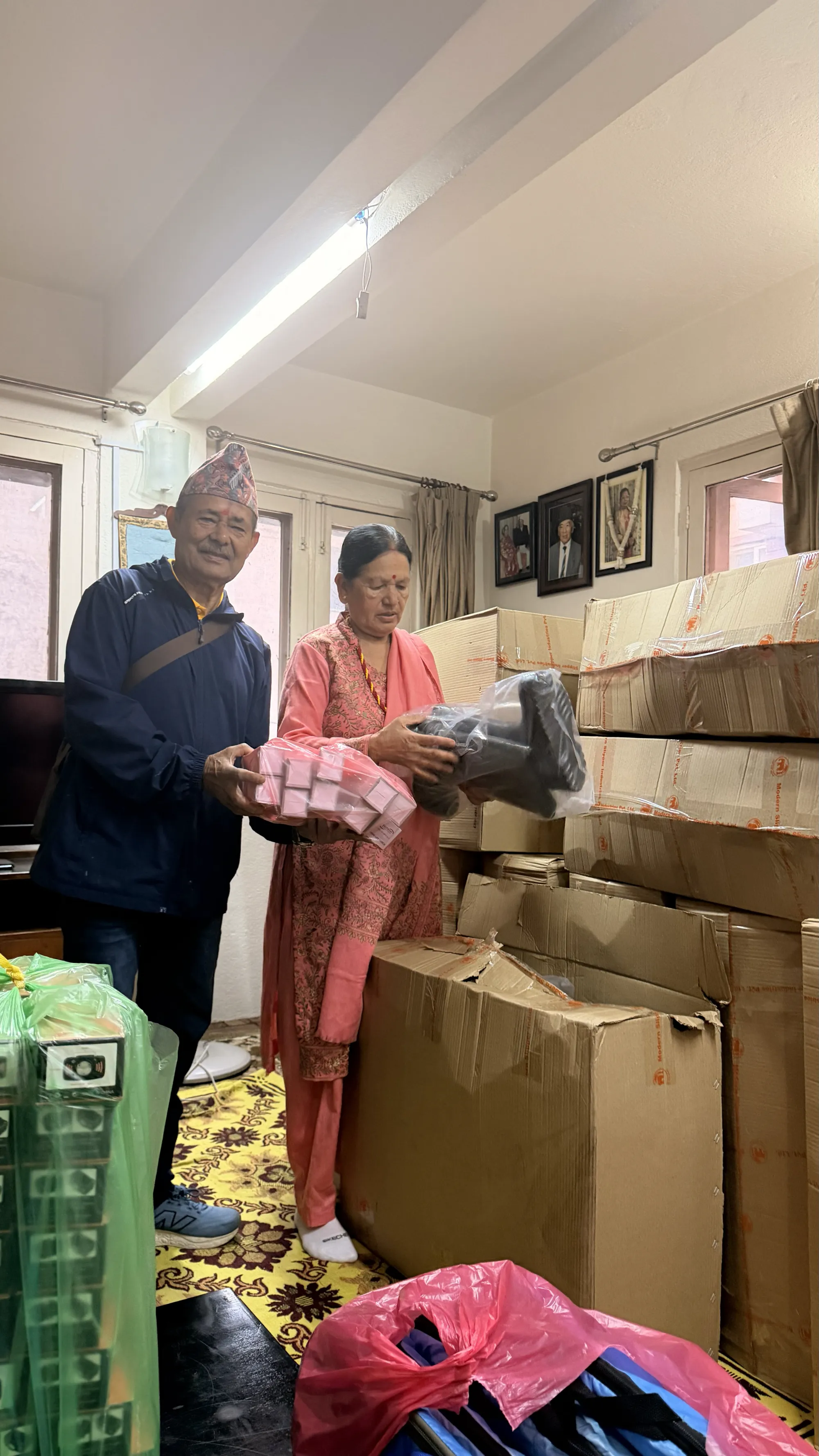 Mummy and Daddy packing supplies